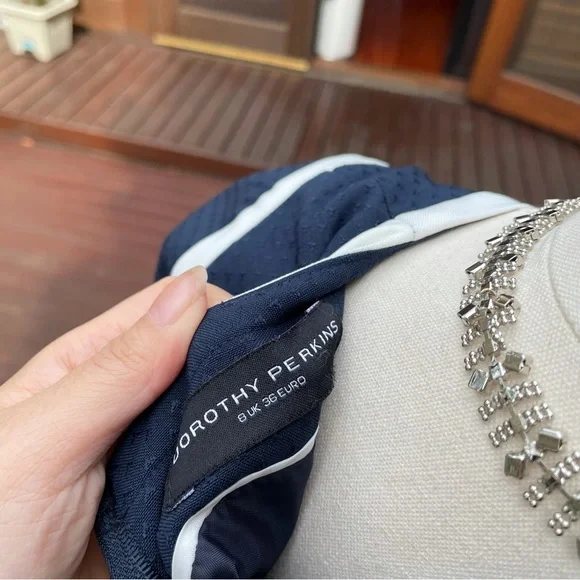 Dorothey Perkins navy blue white strips office dress - Picture 6 of 6